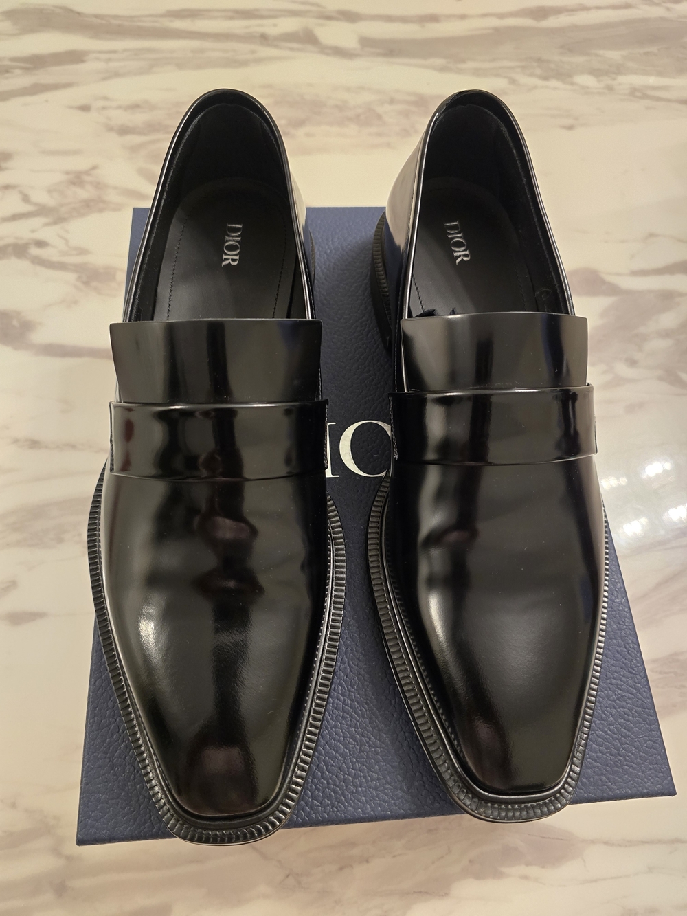 Dior Men’s Black Patent Leather Penny Loafers